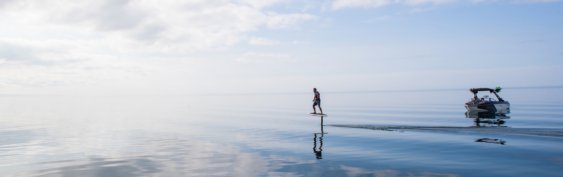 eFoil rider flying above the water